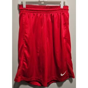 Men's Nike Shorts Red Size M Drawstring, Pockets Athletic Basketball Shorts